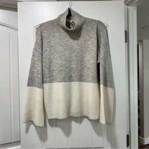 Gray and Cream Women's Sweater